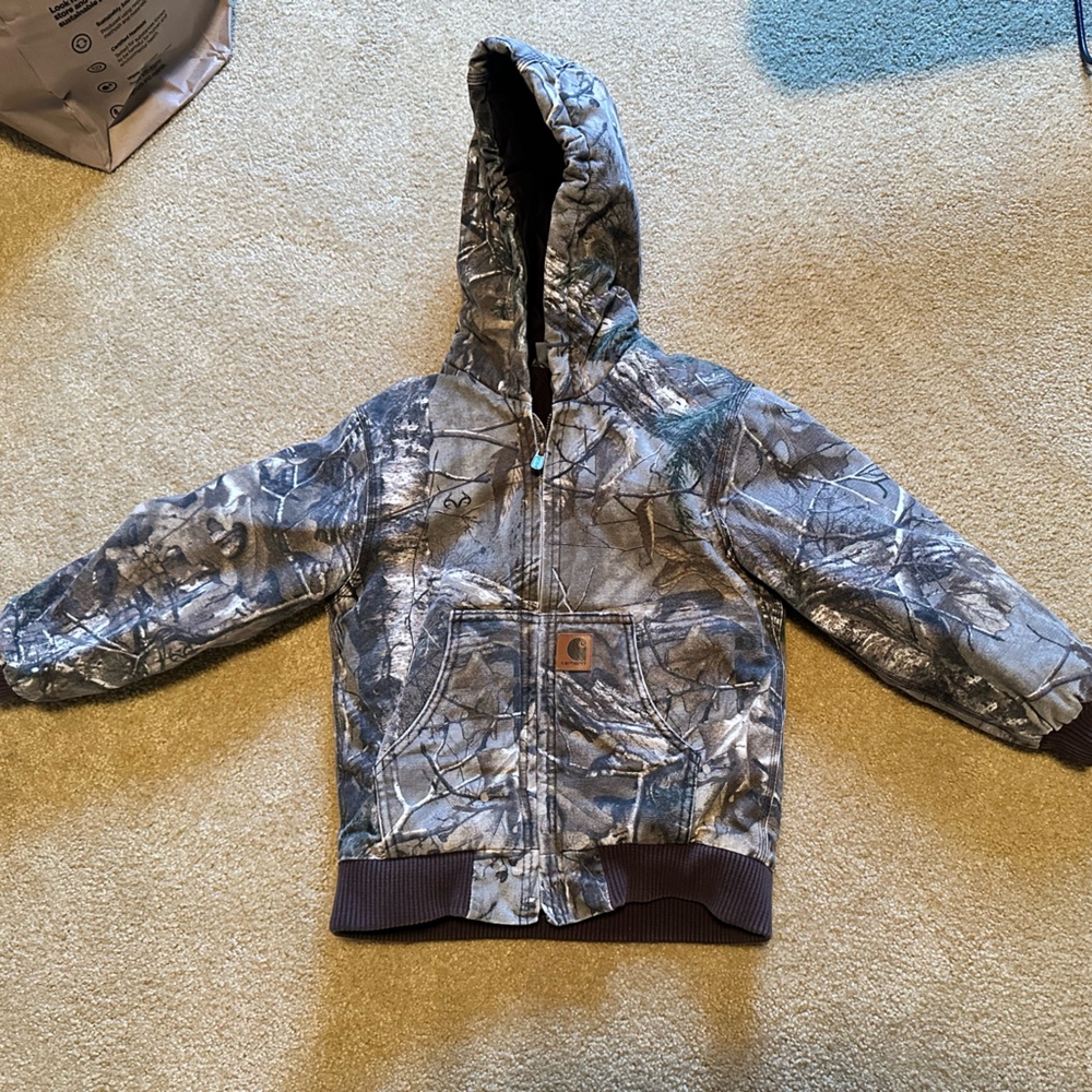 Carhartt Canvas insulated hooded jacket Youth size Small (7/8) - Picture 4 of 4
